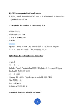 Les techniques de mathématiques financières à court terme