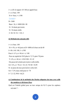 Les techniques de mathématiques financières à court terme
