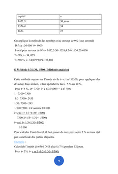 Les techniques de mathématiques financières à court terme