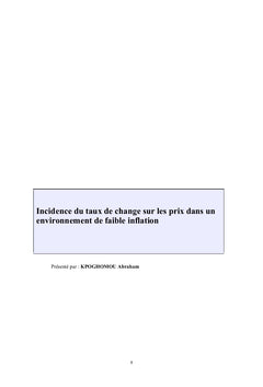 Incidence du prix des biens dans un environnement de faible inflation