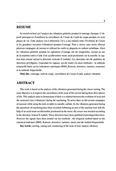 Analyse vibratoire de dégradations mécaniques