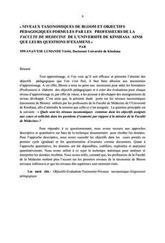 Evaluation des acquis et atteinte des objectifs pédagogiques