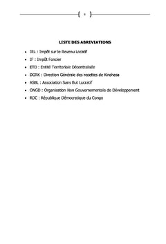 Les impôts décentralisés en RDC: Etude évolutive (IF et IRL)