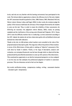 Instrumentation en évaluation de compétences en lecture et écriture