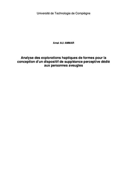 Explorations haptiques et conception d'un dispositif pour aveugles