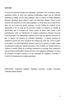 Explorations haptiques et conception d'un dispositif pour aveugles