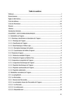 Composés phénoliques et propriétés biologiques des oignons du Burkina