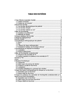 Evaluation du risque de récidive après un premier épisode de thrombose