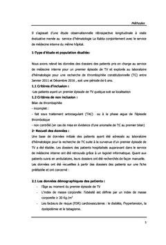 Evaluation du risque de récidive après un premier épisode de thrombose