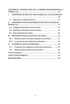 WOBISSA S.A. Esquisse d'une sociologie du travail