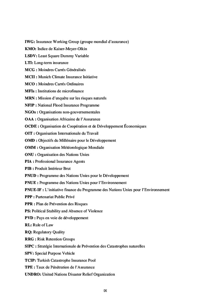 La Problématique de la Gouvernance des Catastrophes Naturelles