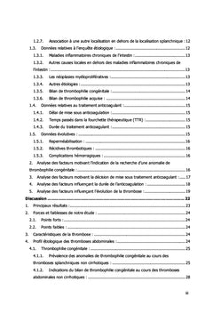 Prise en charge des thromboses abdominales chez le non cirrhotique: