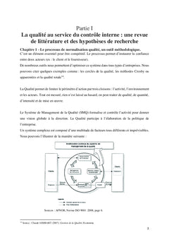 Le contrôle interne par le management de la Qualité