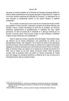 Mise en oeuvre de la fiscalité provinciale en RD Congo
