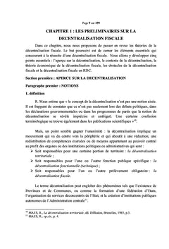 Mise en oeuvre de la fiscalité provinciale en RD Congo