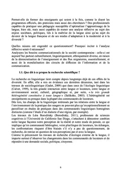 Conscience linguistique, conscience citoyenne en formation pédagogique