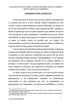 La gestion collective du droit d'auteur et droits voisins au Cameroun