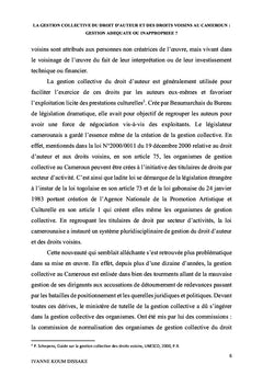 La gestion collective du droit d'auteur et droits voisins au Cameroun