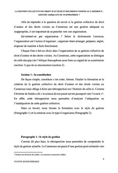 La gestion collective du droit d'auteur et droits voisins au Cameroun