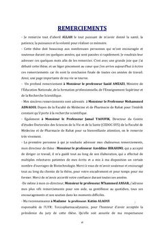 Screening biologique et pharmacologique des fleurs de Calendula Arvensis