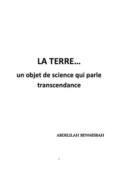 La Terre...un objet de science qui parle transcendance