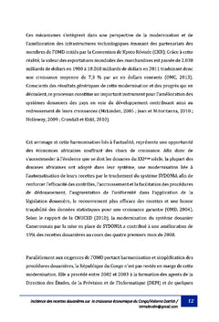 Incidence des recettes douanières sur la croissance économique au Congo