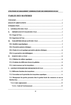 Stratégies de management communautaire des ressources en eau