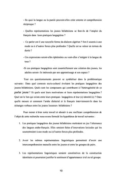 Représentations et pratiques langagières des jeunes bélabesiens