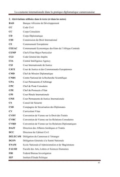 La coutume Internationale dans la pratique diplomatique camerounaise