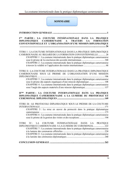 La coutume Internationale dans la pratique diplomatique camerounaise