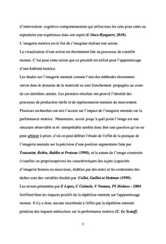 Impact de l'imagerie mentale sur la performance motrice