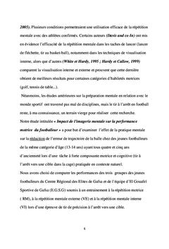 Impact de l'imagerie mentale sur la performance motrice