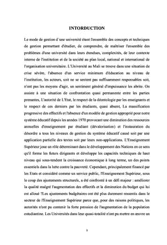 Mode de Gestion Universitaire au Mali