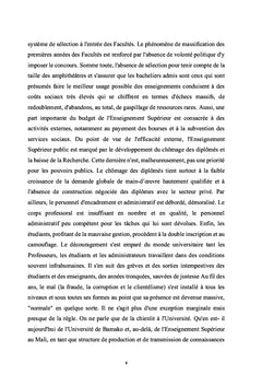 Mode de Gestion Universitaire au Mali