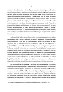 La répression des crimes contre l'humanité en droit international