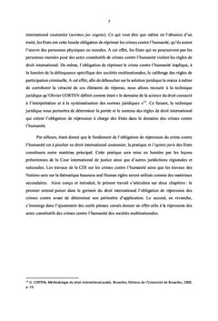 La répression des crimes contre l'humanité en droit international