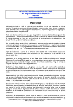 L'économie guinéenne face à l'intégration monétaire de la ZMAO