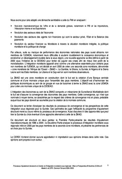 L'économie guinéenne face à l'intégration monétaire de la ZMAO