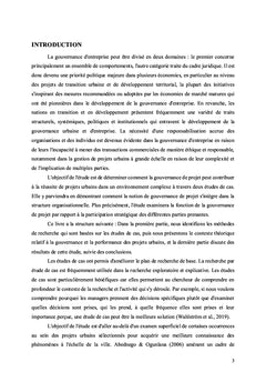 L'effet de la gouvernance sur la performance des projets urbains