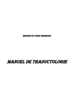 Manuel de Traductologie