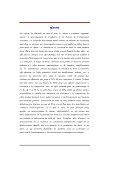 Influence de l'addition SDFB au ciment sur les propriétés des bétons