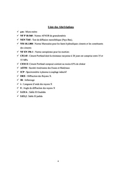 Étude minéralogique et chimique des sables