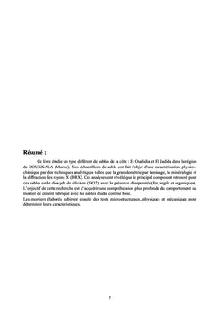 Étude minéralogique et chimique des sables