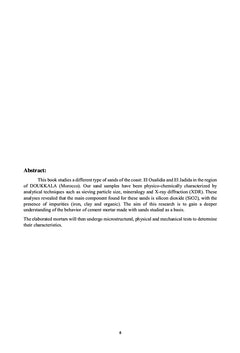 Étude minéralogique et chimique des sables