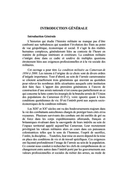 La condition militaire au Cameroun 1894-2000