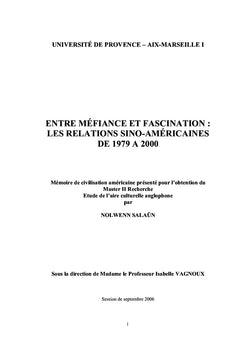 Les relations sino-américaines de 1979 à 2000