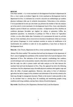 Le vivrier marchand et le développement local à Divo