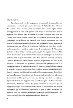 Les Itinéraires Narratifs de William Faulkner et Carson Mc Cullers