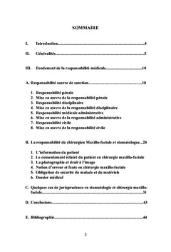 La responsabilité médicale en stomatologie et chirurgie maxillo faciale