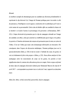 Verbal, nonverbal et paraverbal dans le clip de campagne électorale